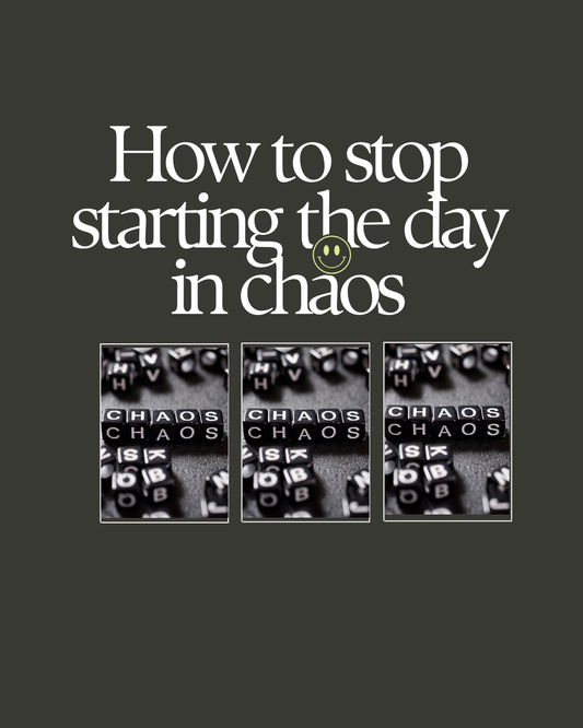Visual of a peaceful, clutter-free morning setup promoting The Backup Plan’s system for reducing chaos and starting the day calmly.
